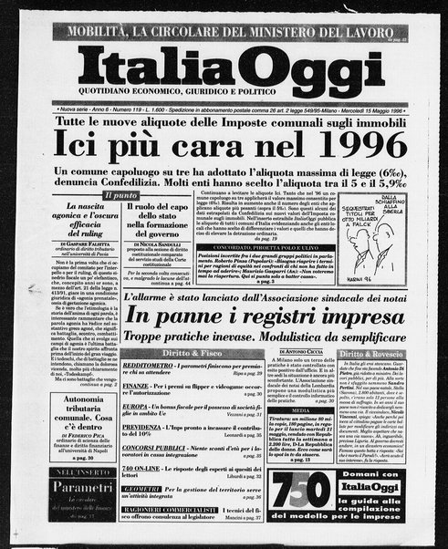 Italia oggi : quotidiano di economia finanza e politica